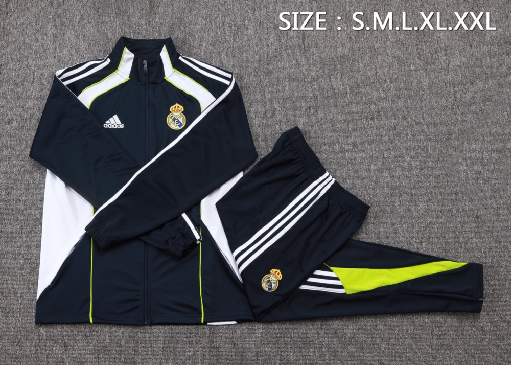 2025/26 Real Madrid cyan Jacket Training Suit Set Football Team Shirt Sports Fashion