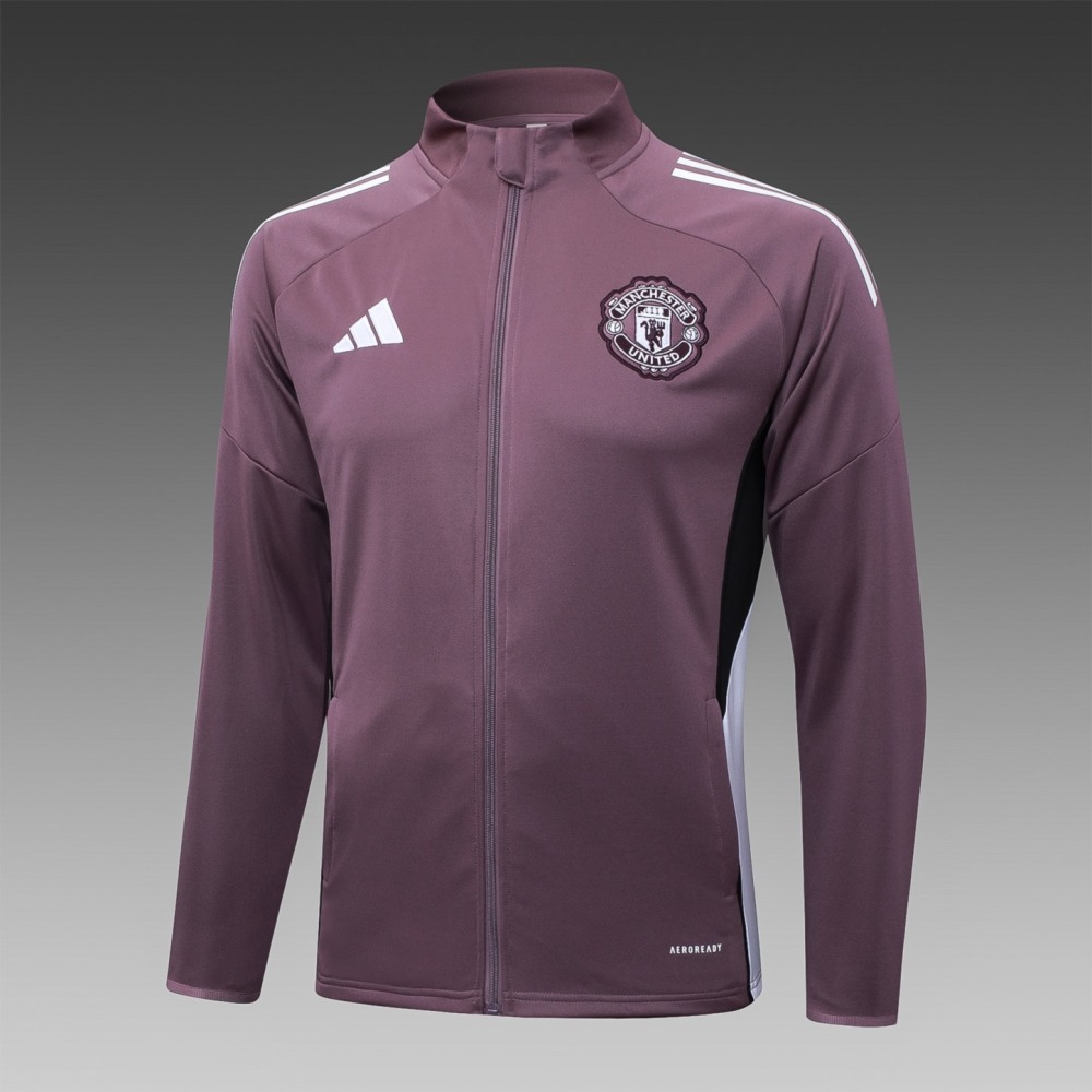 2025/26 Manchester United Dusty Purple Jacket Training Suit Set Football Team Shirt Sports Fashion