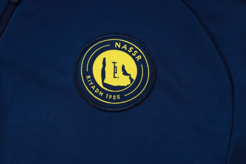 202526 Riyadh royal blue Long-sleeved half-pull training kit Football team kit