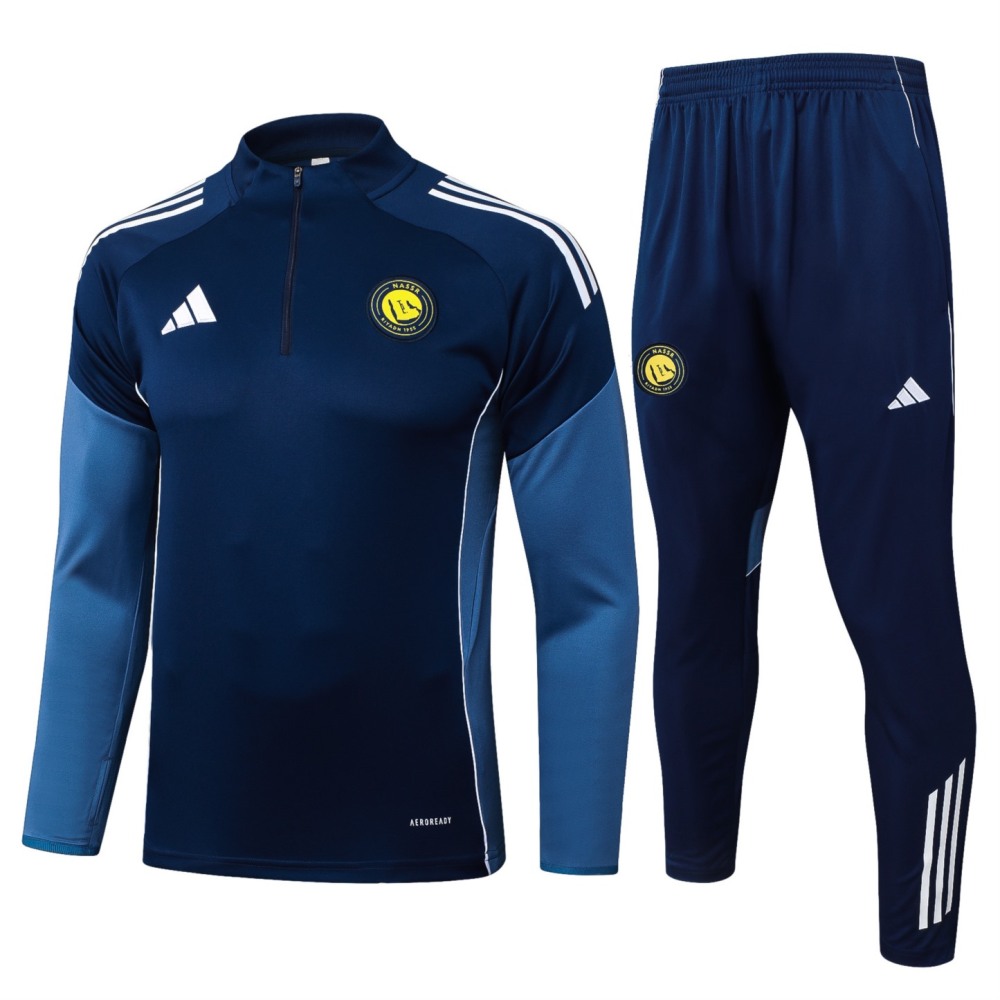 202526 Riyadh royal blue Long-sleeved half-pull training kit Football team kit