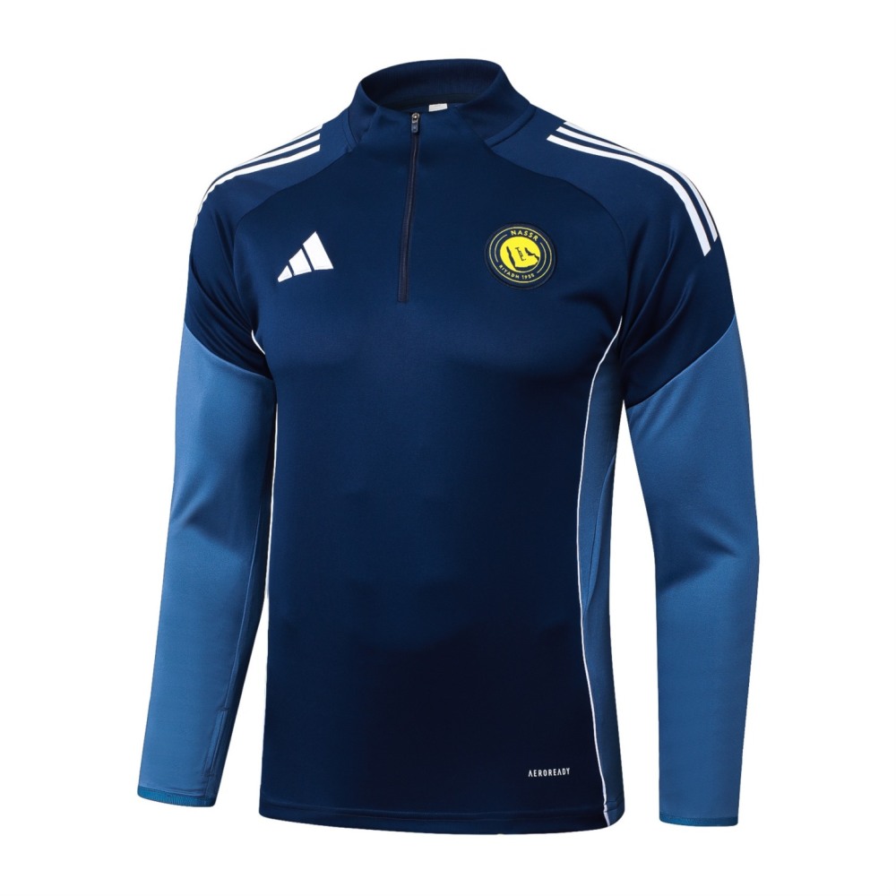202526 Riyadh royal blue Long-sleeved half-pull training kit Football team kit