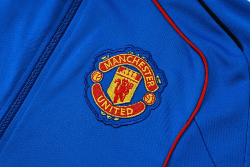 2025/26 Manchester United Colorful Blue Jacket Training Suit Set Football Team Shirt Sports Fashion