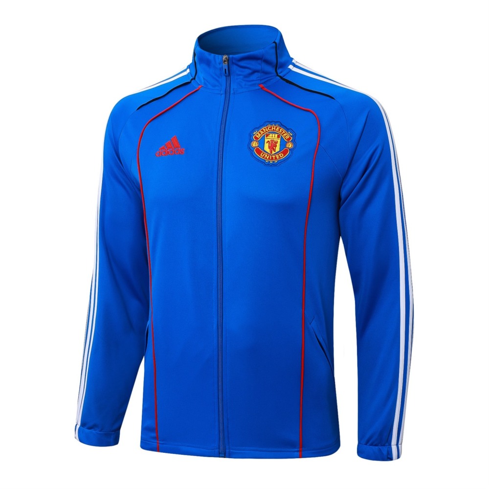 2025/26 Manchester United Colorful Blue Jacket Training Suit Set Football Team Shirt Sports Fashion