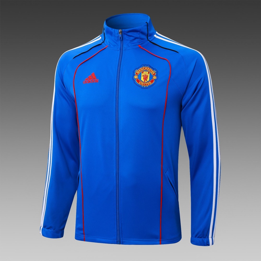 2025/26 Manchester United Colorful Blue Jacket Training Suit Set Football Team Shirt Sports Fashion