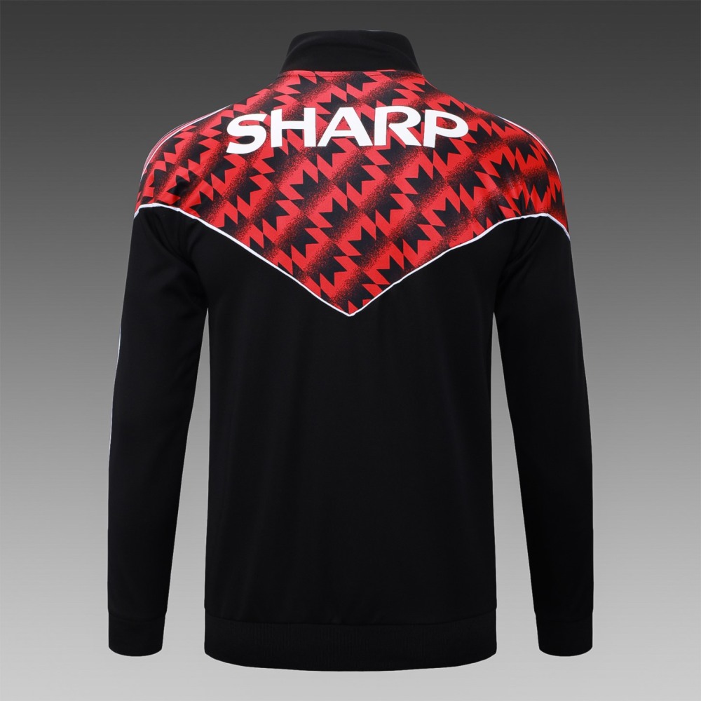 2025/26 Manchester United Black Jacket Training Suit Set Football Team Shirt Sports Fashion
