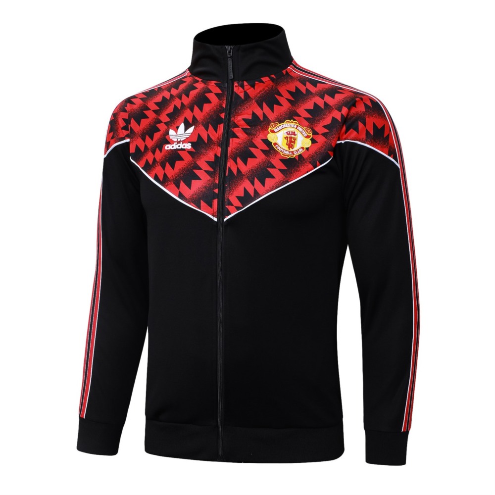 2025/26 Manchester United Black Jacket Training Suit Set Football Team Shirt Sports Fashion