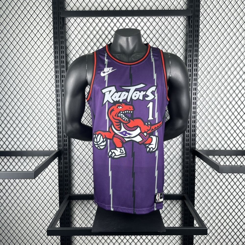 NBA Toronto Raptors Round Neck Purple McGRADY#1 jersey S-XXL