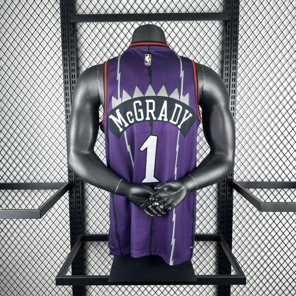 NBA Toronto Raptors Round Neck Purple McGRADY#1 jersey S-XXL