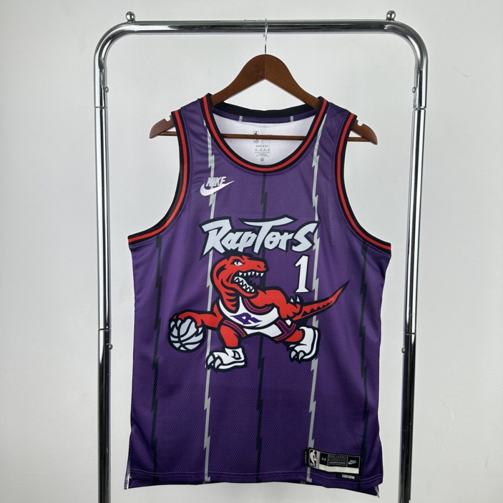 NBA Toronto Raptors Round Neck Purple McGRADY#1 jersey S-XXL