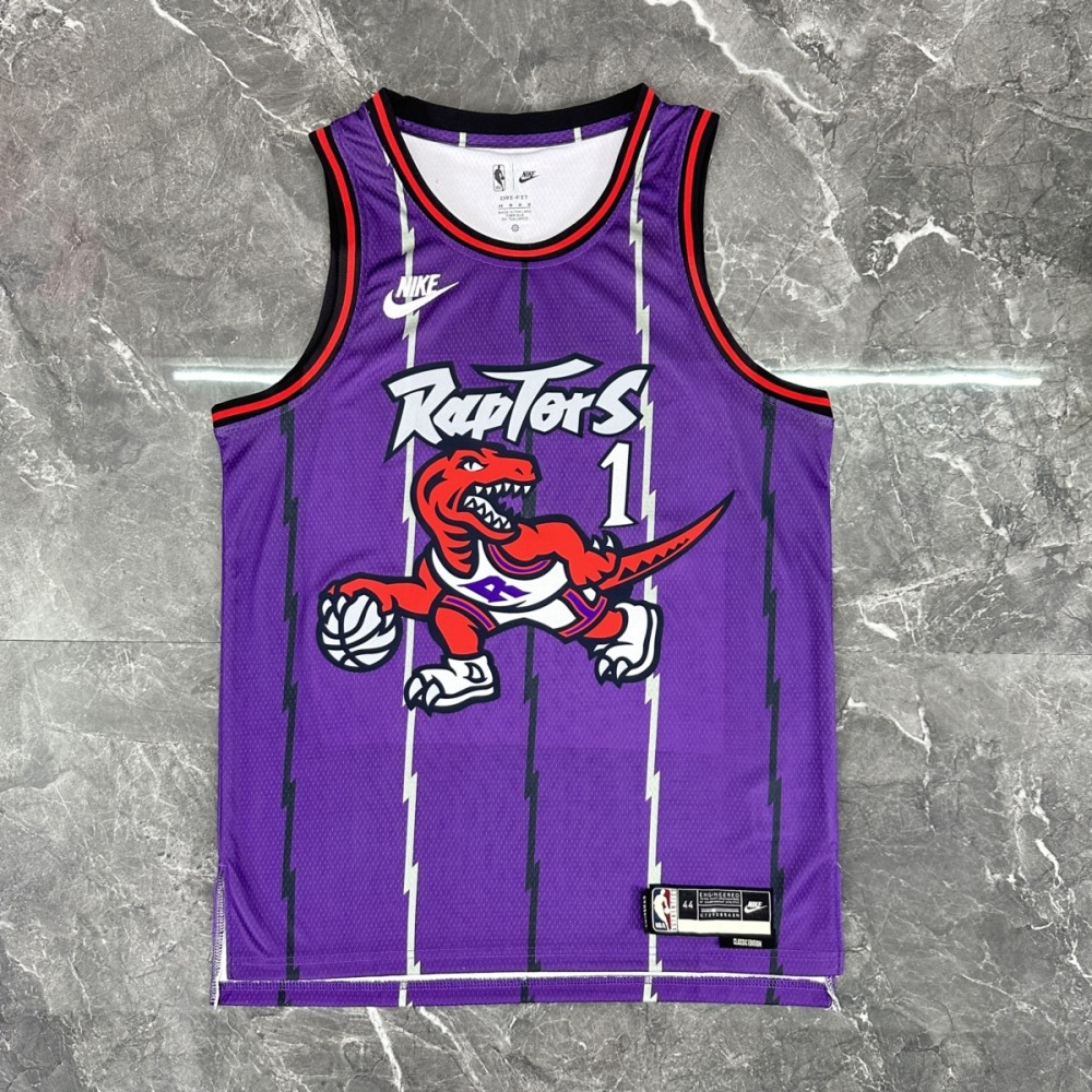 NBA Toronto Raptors Round Neck Purple McGRADY#1 jersey S-XXL