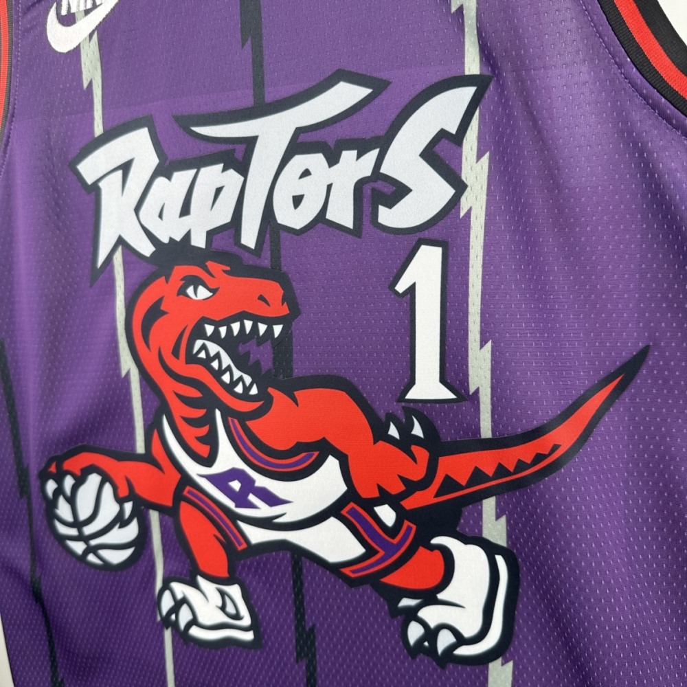 NBA Toronto Raptors Round Neck Purple McGRADY#1 jersey S-XXL