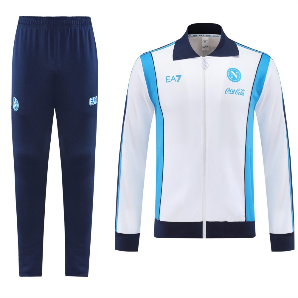 2025/26 Napoli White Training Suit Set Football Team Shirt Sports Fashion