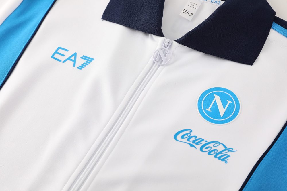 2025/26 Napoli White Training Suit Set Football Team Shirt Sports Fashion