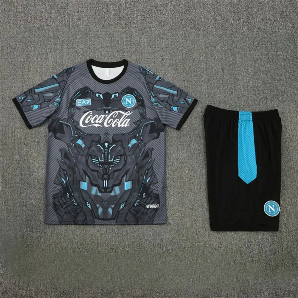 2025/26 Napoli Black Training Set Shirt and Shorts