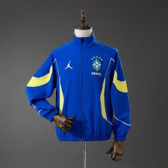 2026 Brazil Blue Windbreaker Jacket