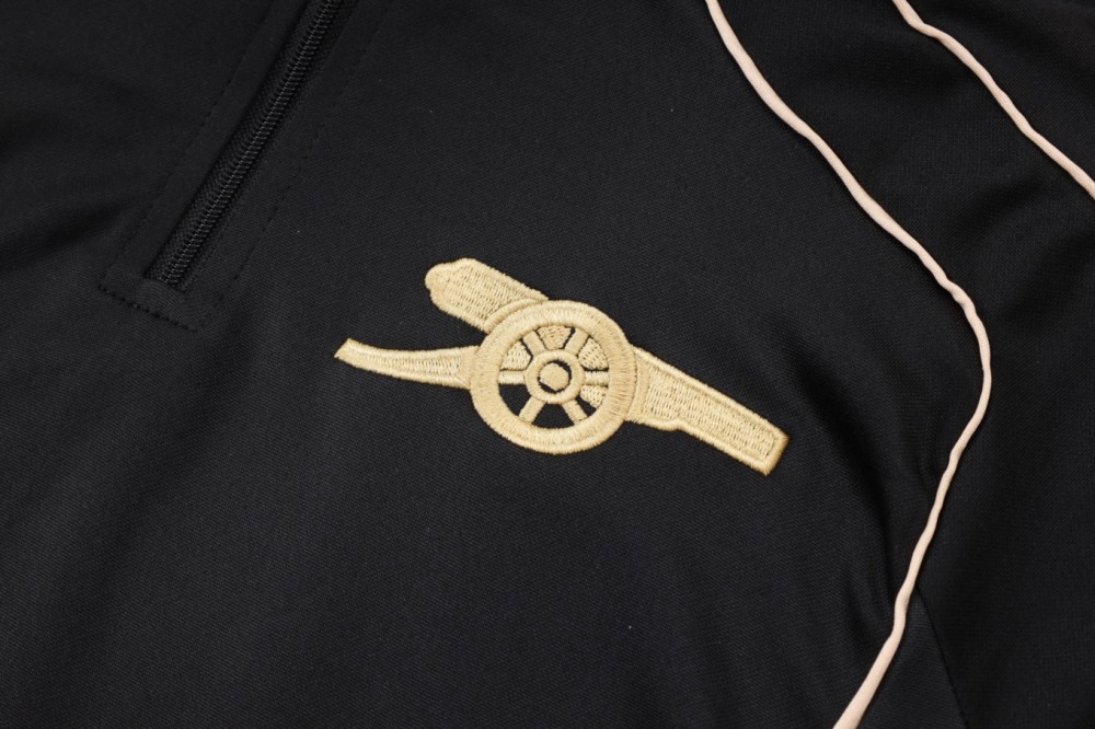 202526 Arsenal Black Long-sleeved half-pull training kit Football team kit