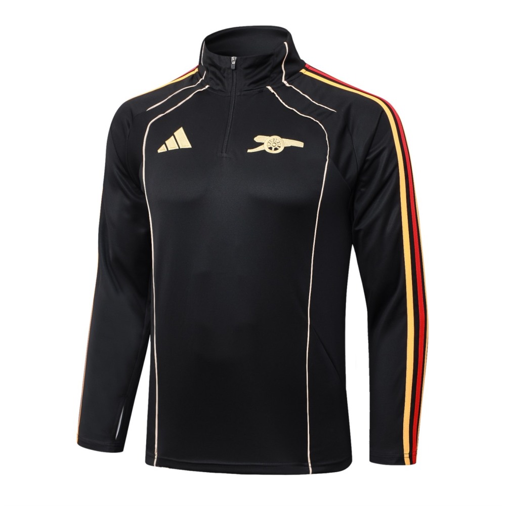 202526 Arsenal Black Long-sleeved half-pull training kit Football team kit