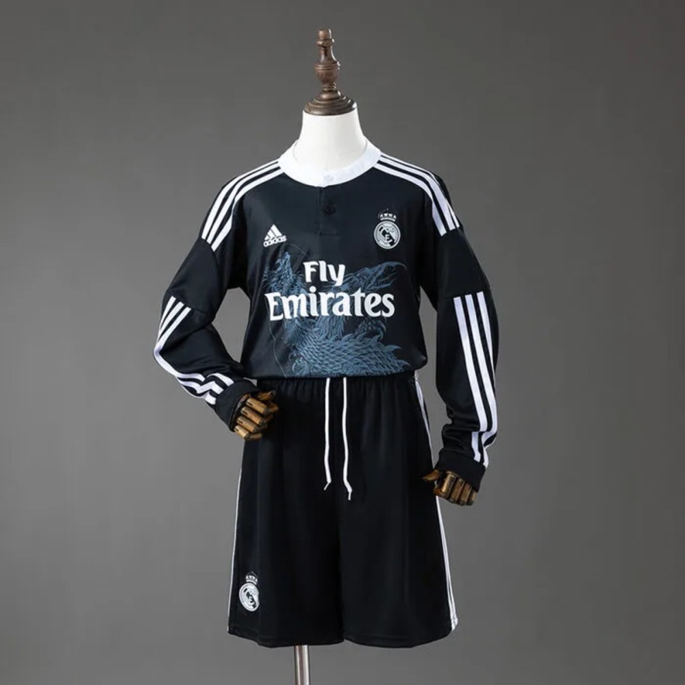 Retro Real Madrid 2014/15 Second Away Kid Kits Long Sleeve