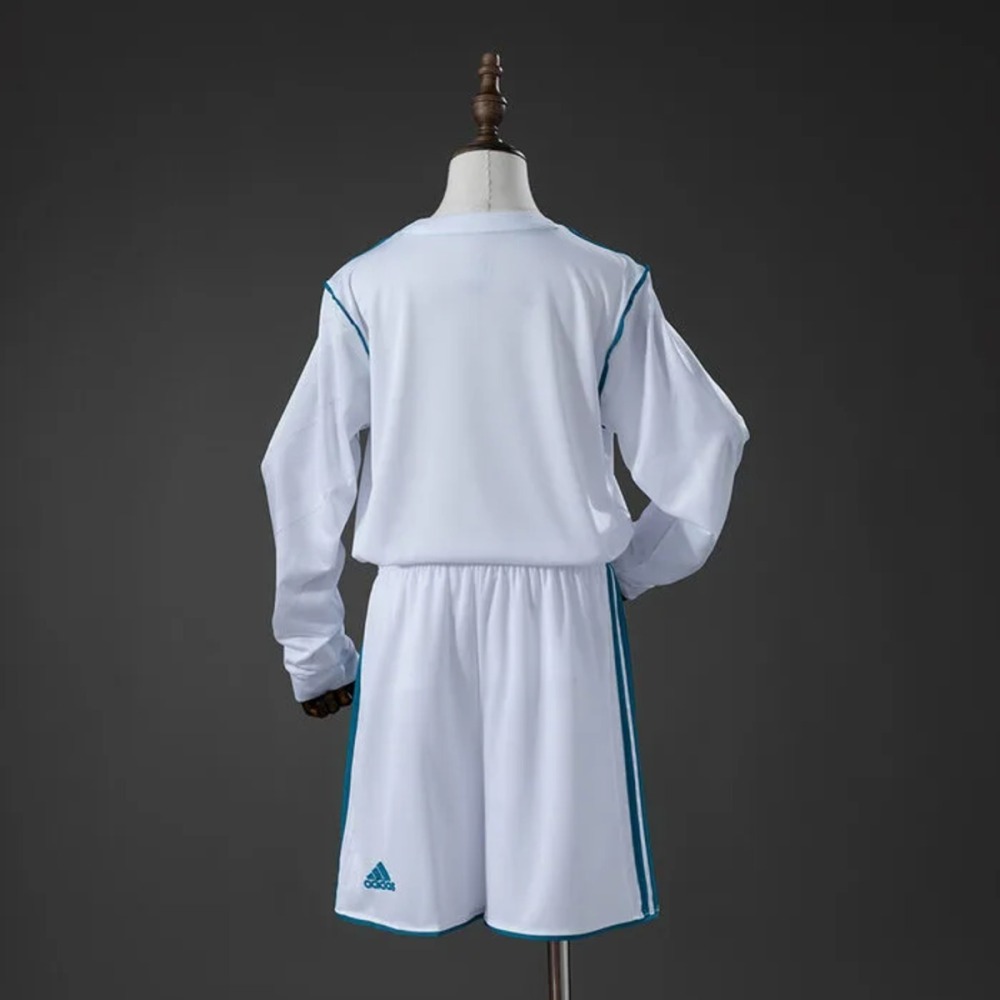 Retro Real Madrid 2017/18 Home Kid Kits Long Sleeve 16-28