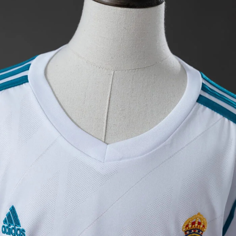 Retro Real Madrid 2017/18 Home Kid Kits Long Sleeve 16-28