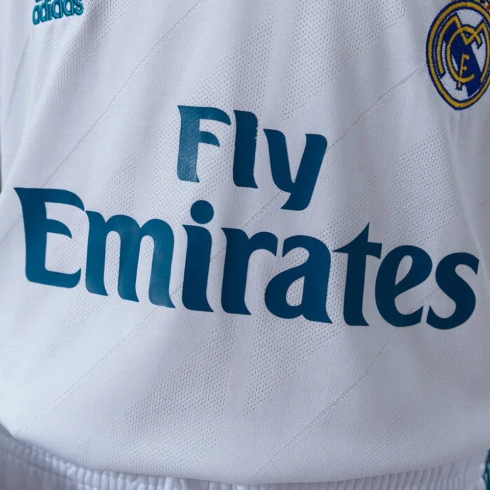 Retro Real Madrid 2017/18 Home Kid Kits Long Sleeve 16-28