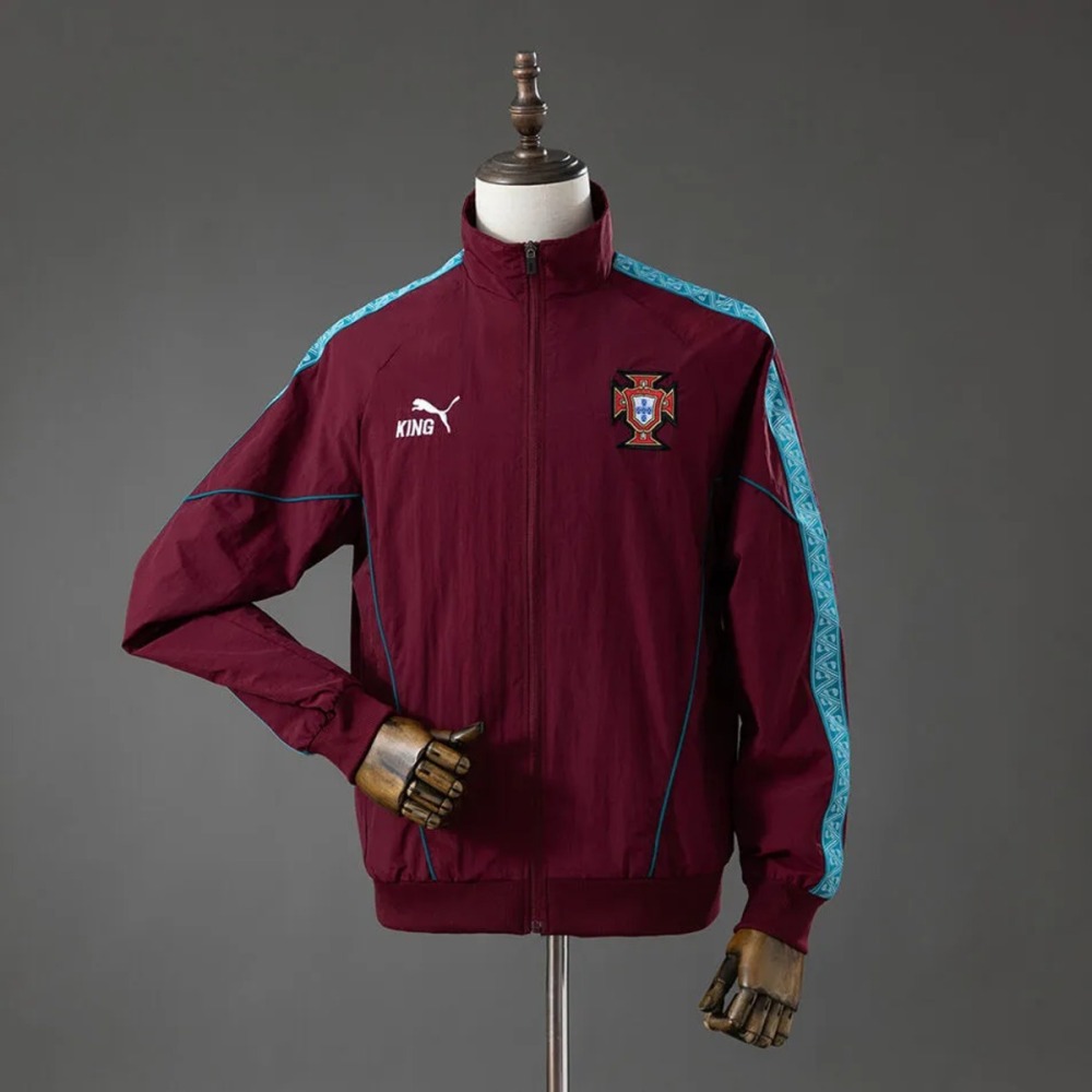 2026 Portugal KING Anthem Wine Red Jacket Windbreaker