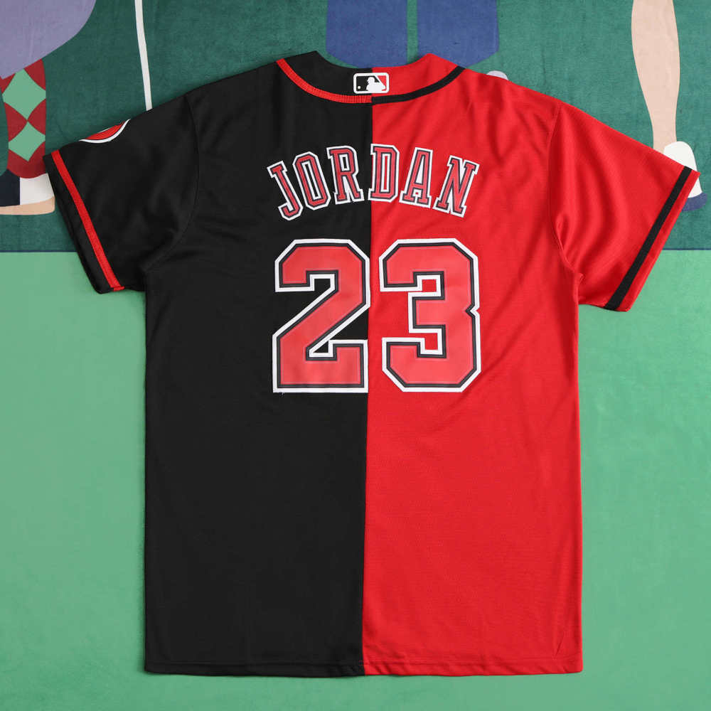 MLB Chicago Cubs Red and Black Jesrey JORDAN #23