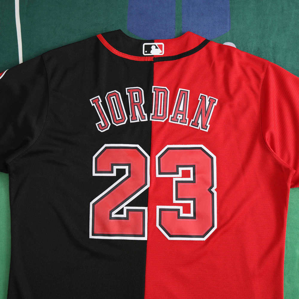 MLB Chicago Cubs Red and Black Jersey JORDAN #23