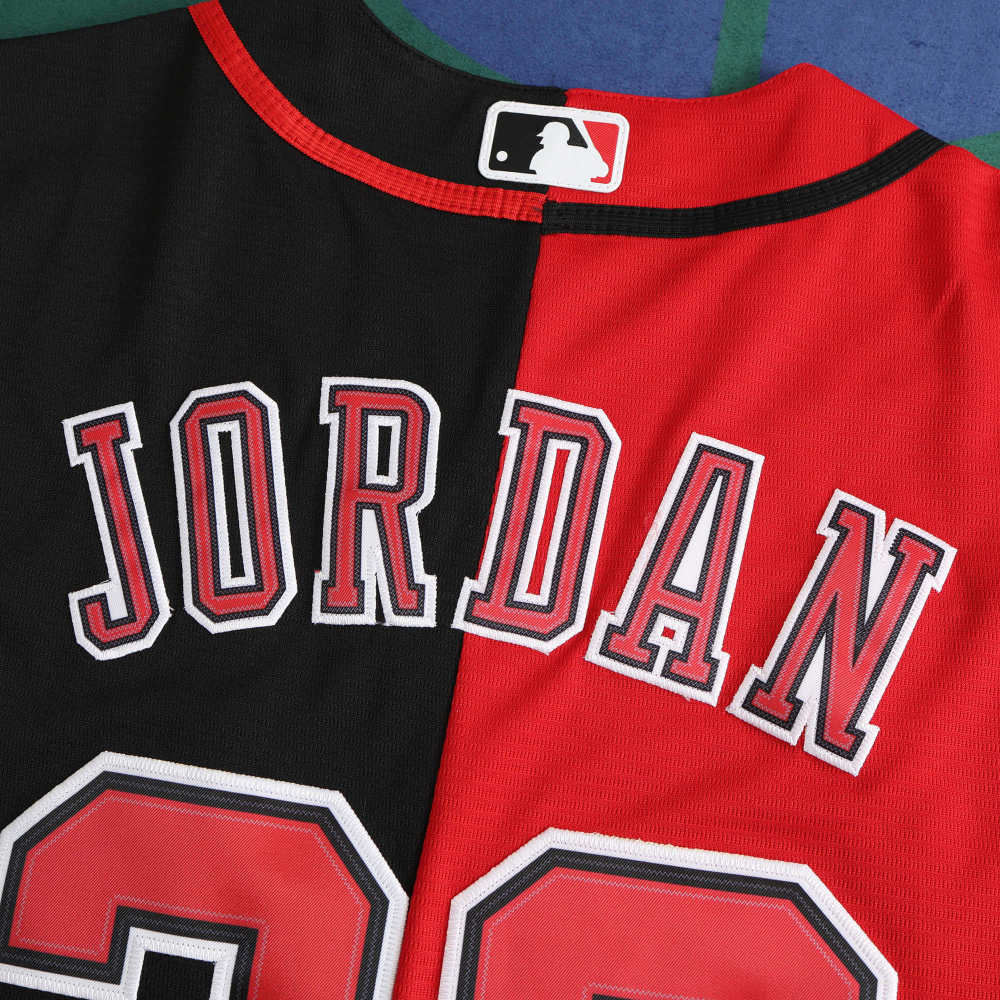 MLB Chicago Cubs Red and Black Jersey JORDAN #23