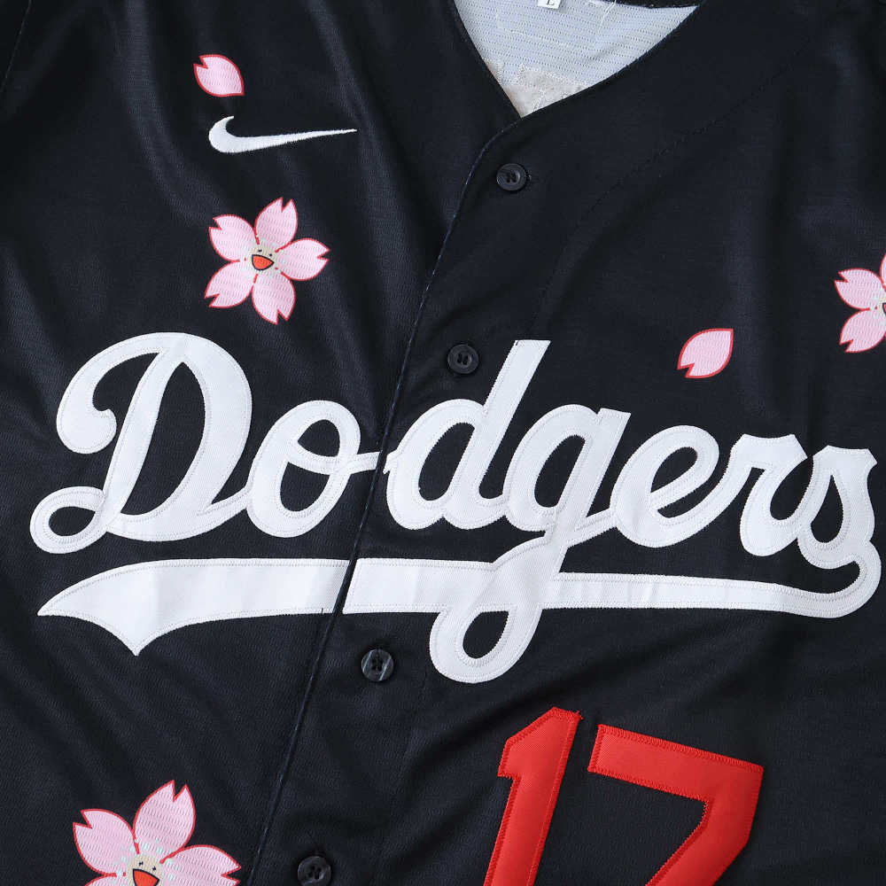 MLB LosAngeles Dodgers Black Jesrey Flower Edition OHTANI #17