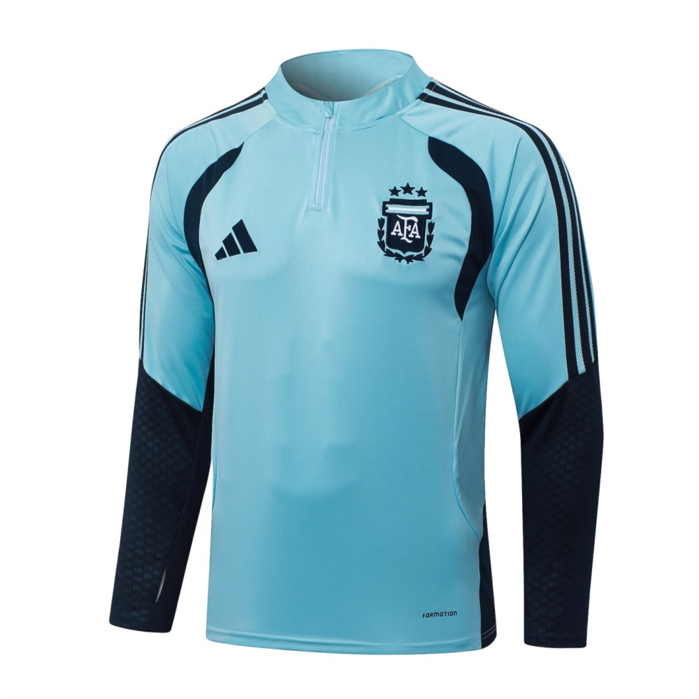 2026 Argentina Sky Blue Long-sleeved half-pull training kit