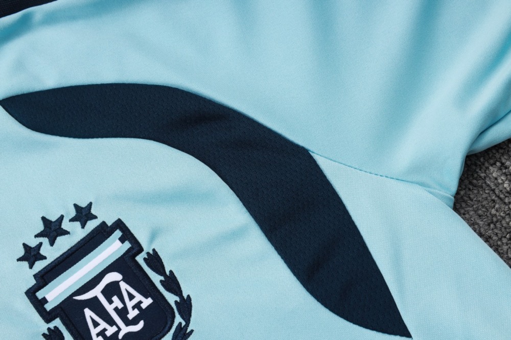 2026 Argentina Sky Blue Long-sleeved half-pull training kit