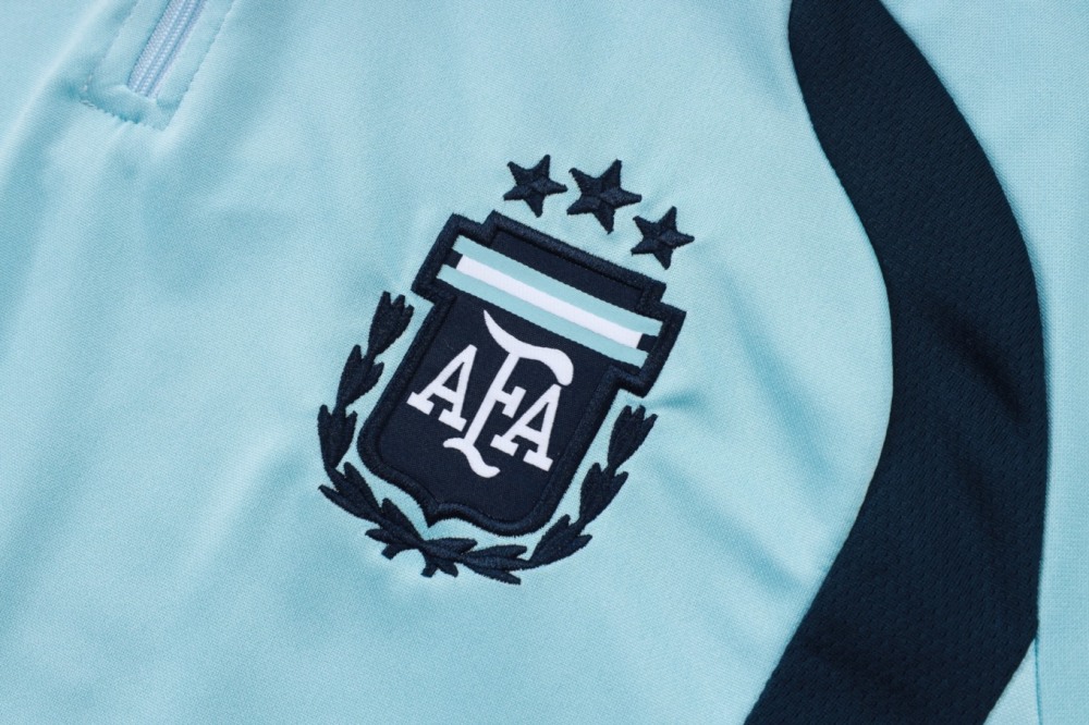 2026 Argentina Sky Blue Long-sleeved half-pull training kit