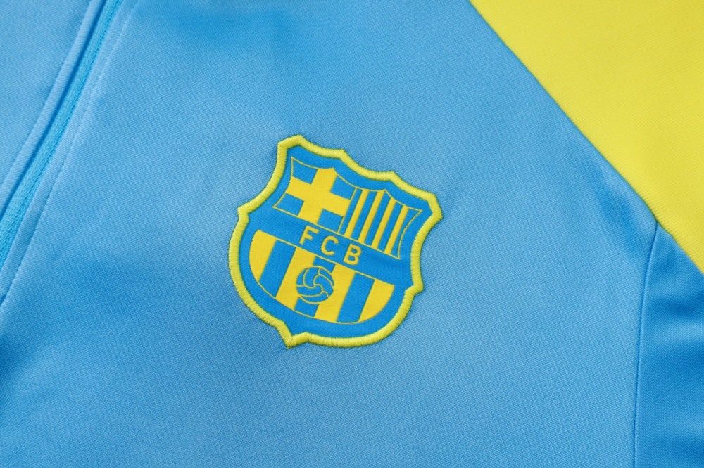 2026 Barcelona Light blue Long-sleeved half-pull training kit