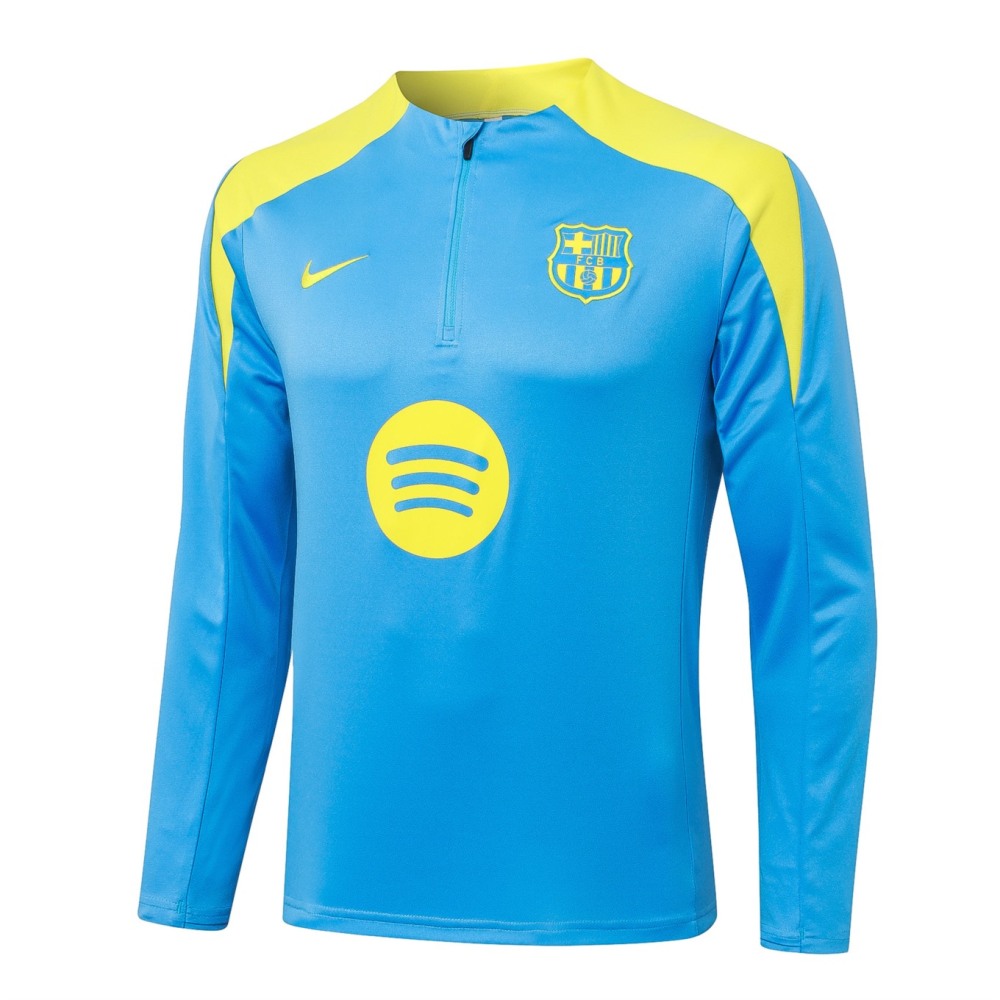 2026 Barcelona Light blue Long-sleeved half-pull training kit