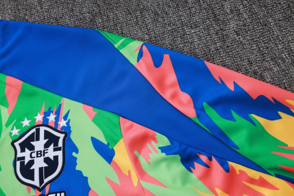 2026 Brazil Camouflage color Long-sleeved half-pull training kit