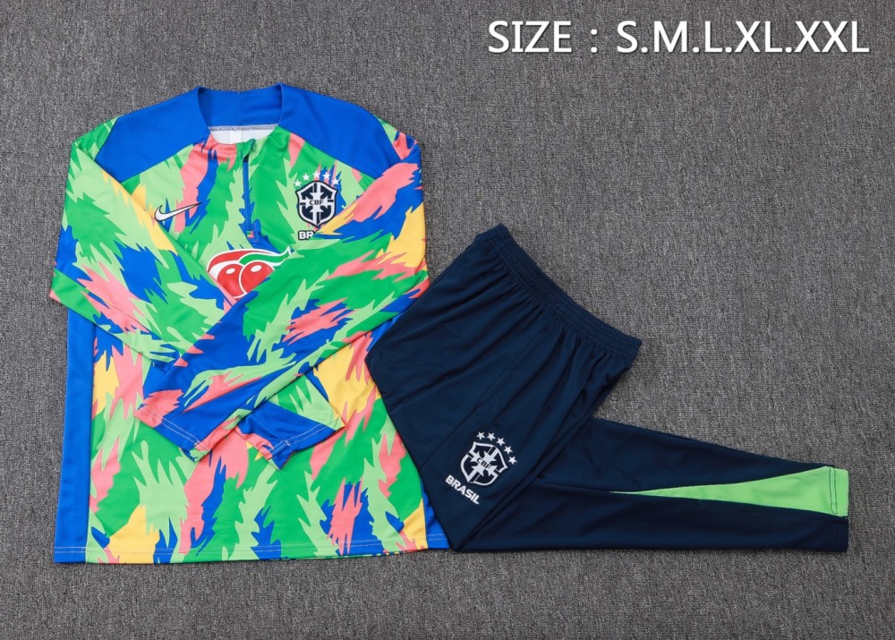 2026 Brazil Camouflage color Long-sleeved half-pull training kit