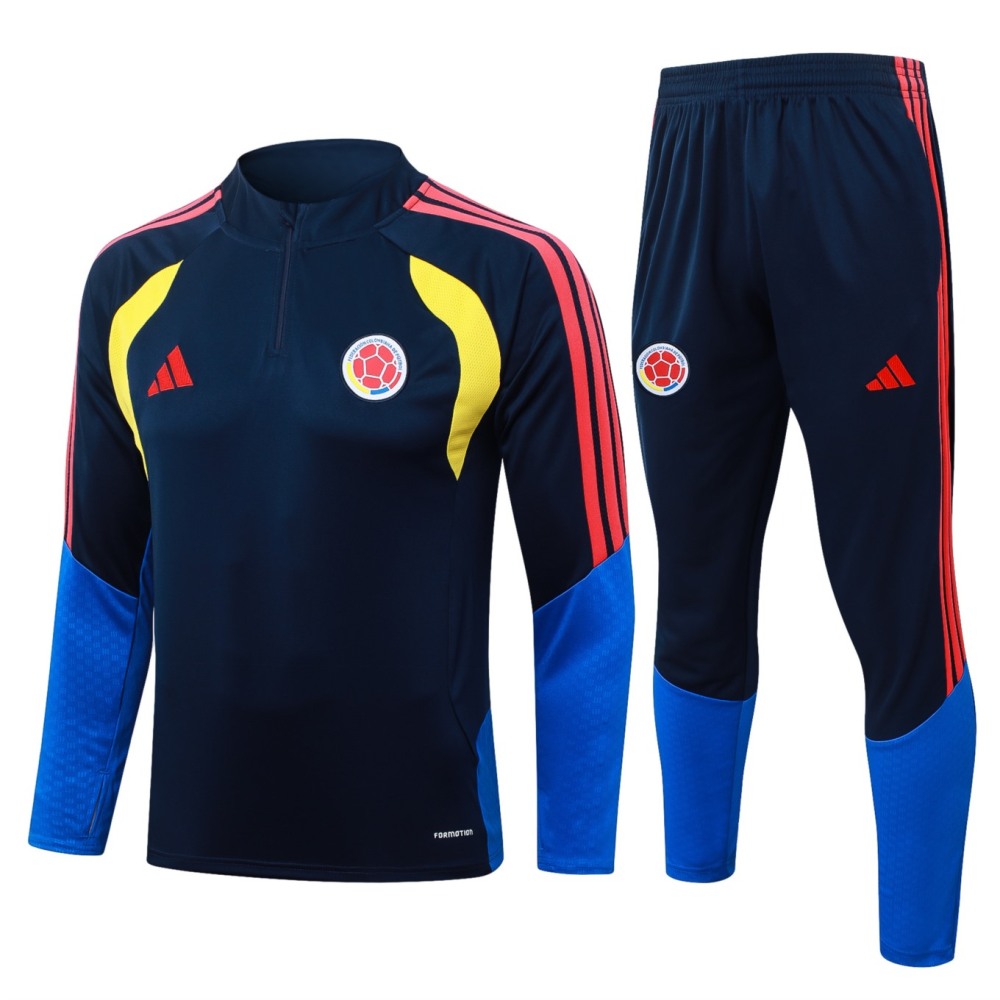 2026 Colombia Royal blue Long-sleeved half-pull training kit