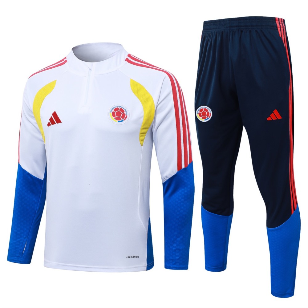 2026 Colombia White Long-sleeved half-pull training kit