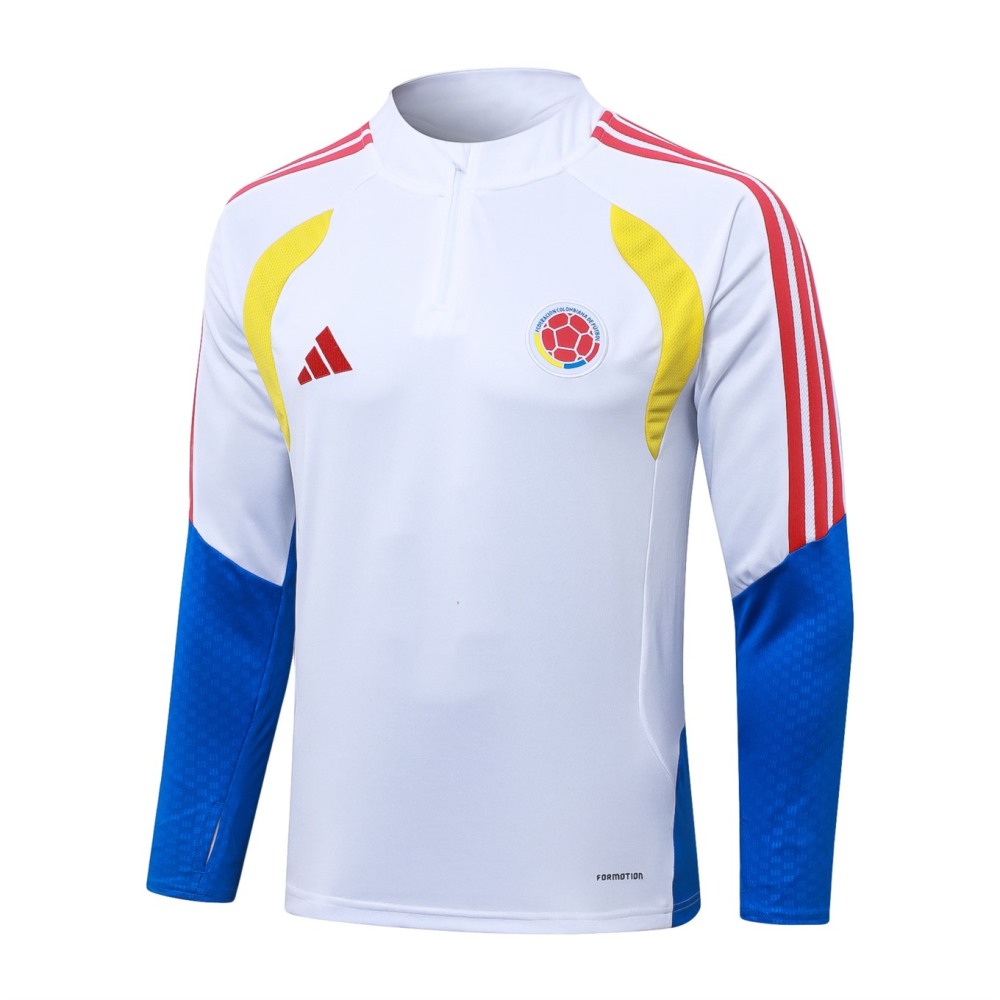 2026 Colombia White Long-sleeved half-pull training kit