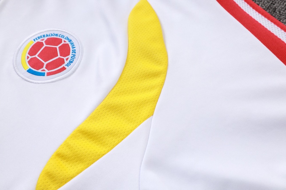 2026 Colombia White Long-sleeved half-pull training kit