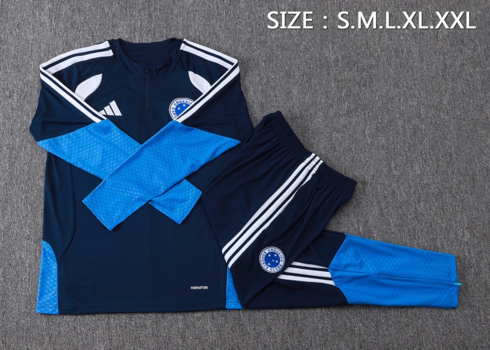 2026 Cruzeiro Royal blue Long-sleeved half-pull training kit