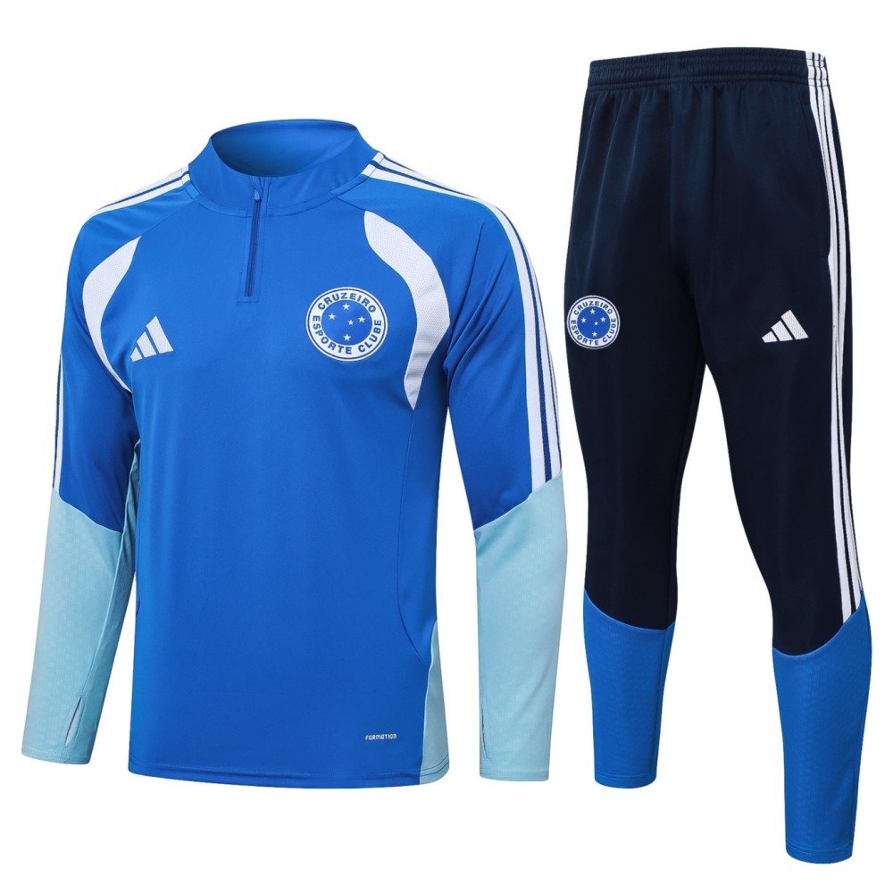 2026 Cruzeiro Violet blue Long-sleeved half-pull training kit