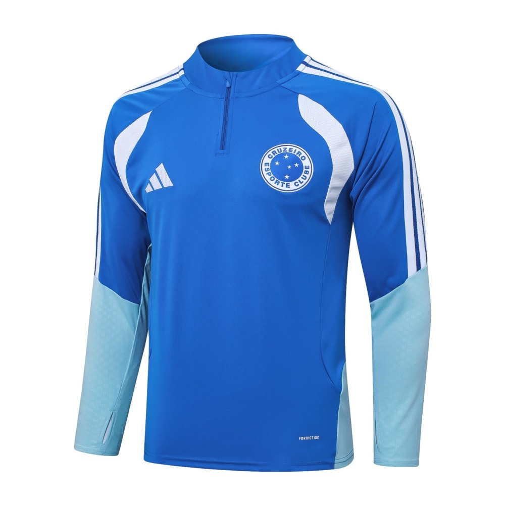 2026 Cruzeiro Violet blue Long-sleeved half-pull training kit