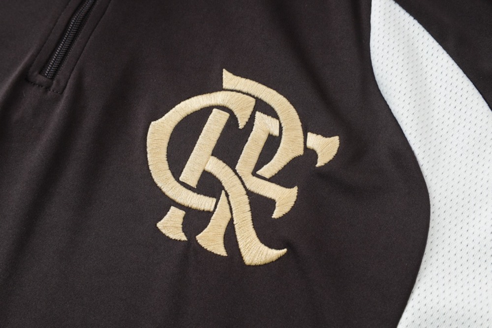 2026 Flamengo Dark brown Long-sleeved half-pull training kit