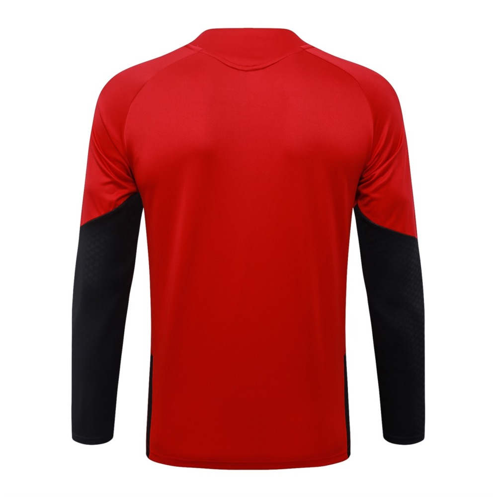 2026 Germany Red Long-sleeved half-pull training kit