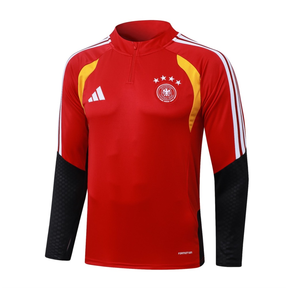 2026 Germany Red Long-sleeved half-pull training kit
