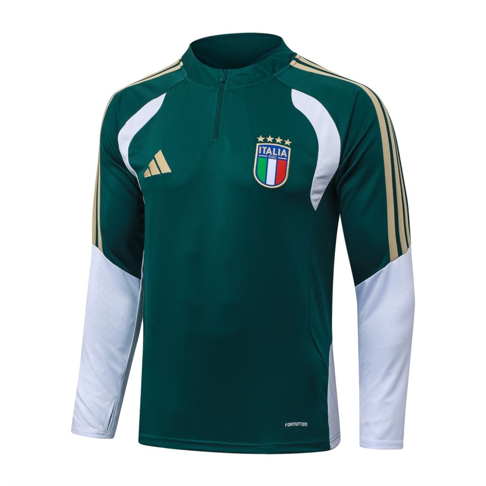 2026 Italy Dark green Long-sleeved half-pull training kit