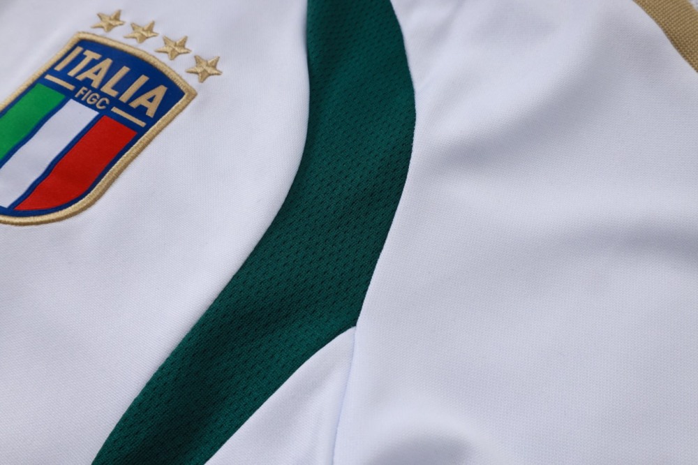 2026 Italy White Long-sleeved half-pull training kit