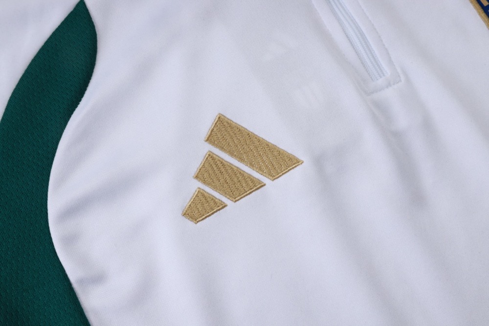 2026 Italy White Long-sleeved half-pull training kit